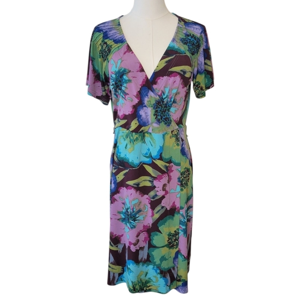 Calvin Klein Bright‎ Floral Pleated Dress Size Medium